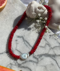TRITON red coral necklace