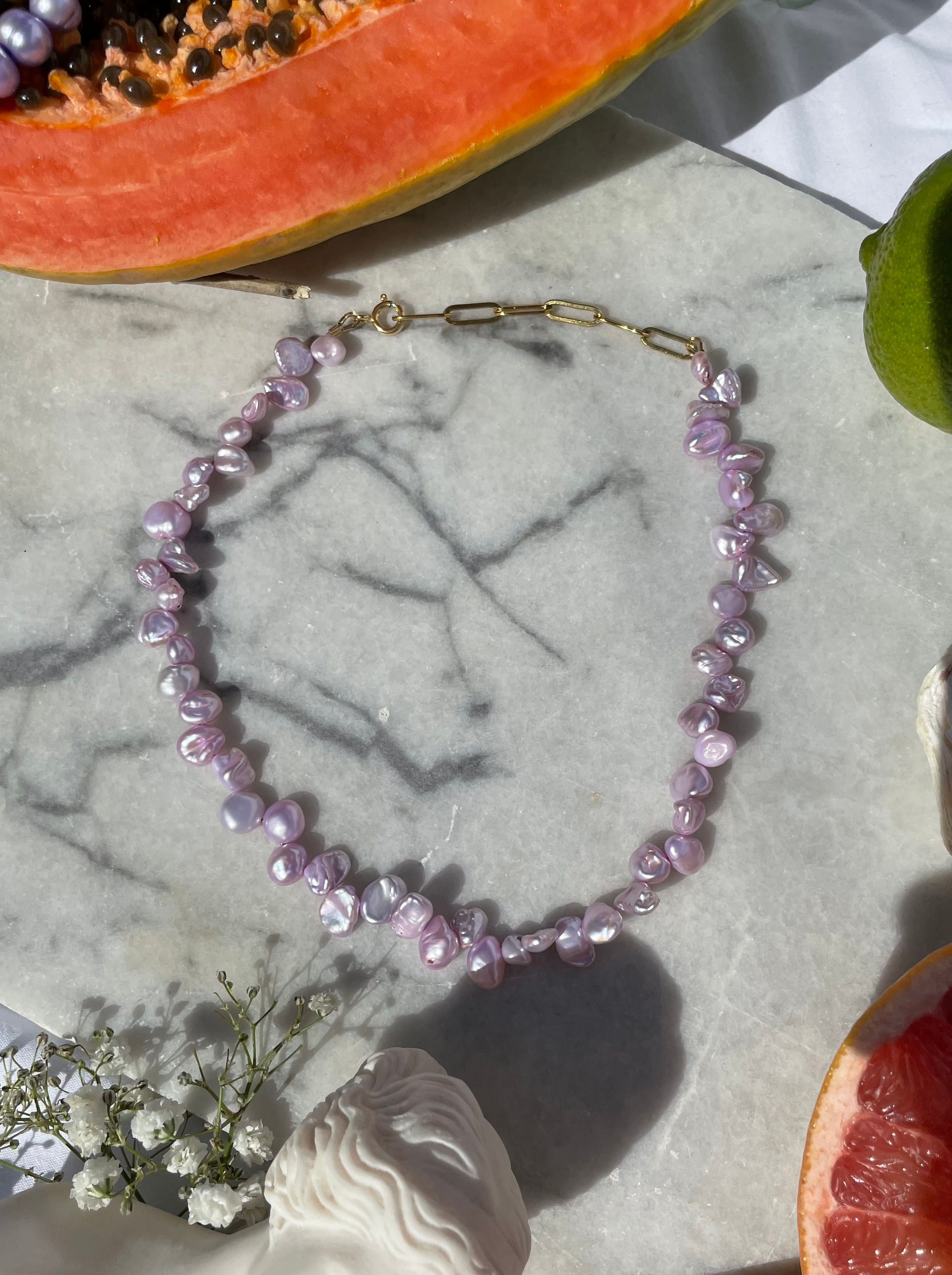 Purple Apollo Necklace Vivinou freshwater pearl